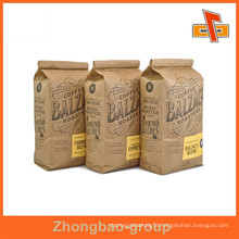 Stand up tin tie Kraft paper coffee bag with valve